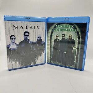 Matrix & Matrix Reloaded Blu Ray Lot Keanu Reeves Sci-Fi Adventure Movies